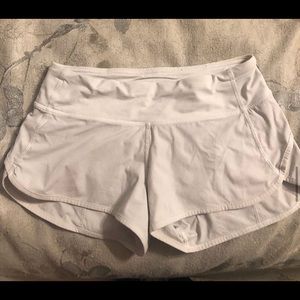 White Lululemon shorts